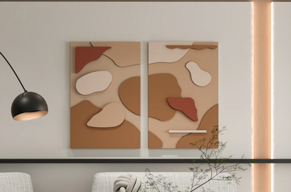 AWA - 3D Abstract Wall Art – Home Decor Sculpture - (Set of 2)