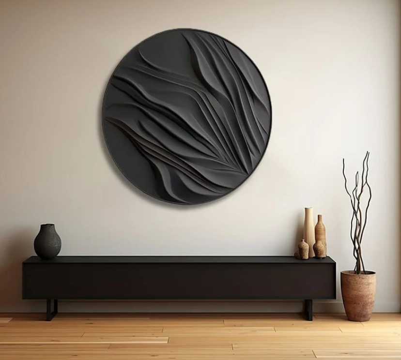 AWA -3D Draped Effect round wall art