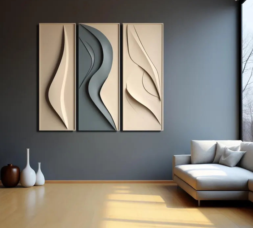 AWA - Abstract 3D Wall art (Set Of 3)