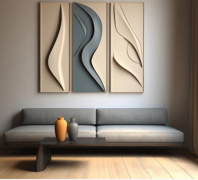 AWA - Abstract 3D Wall art (Set Of 3)