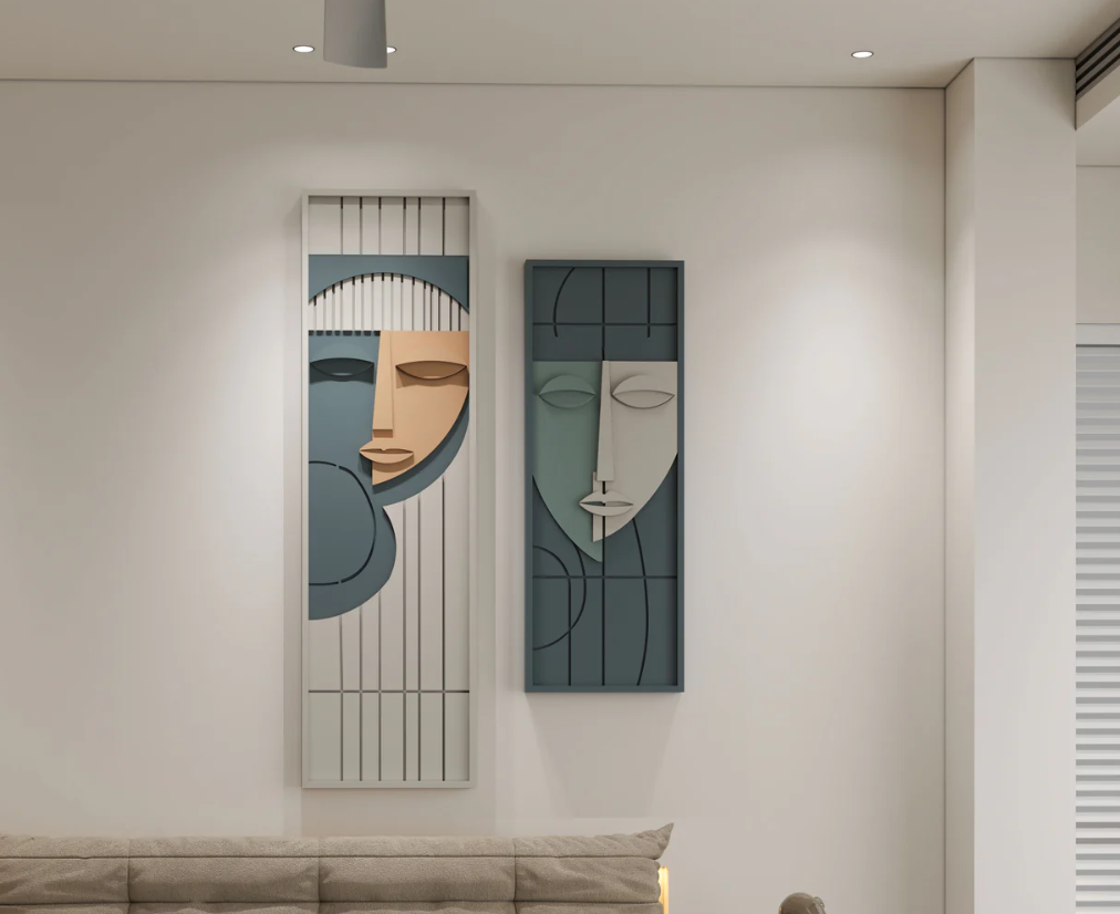 AWA - Abstract couple love 3D Wall art (Set of 2)