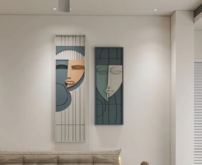 AWA - Abstract couple love 3D Wall art (Set of 2)