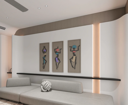 AWA - Abstract Dancing Lady 3D Wall art (Set Of 3)