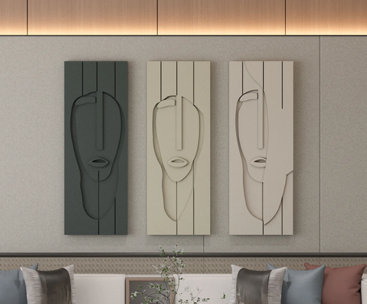 AWA - Abstract Mask 3D Wall art (Set Of 3)