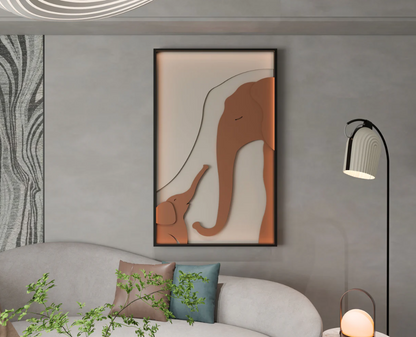 AWA - Elephant with baby elephant 3D Wall Art