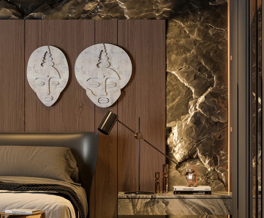 AWA - Minimalist couple face 3D wall art( Set of 2)