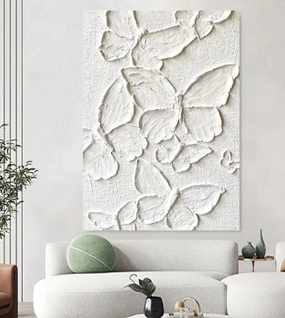 AWA - Painting on Canvas Butterfly Plaster Painting Minimalist Wall Art