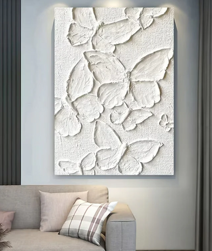 AWA - Painting on Canvas Butterfly Plaster Painting Minimalist Wall Art