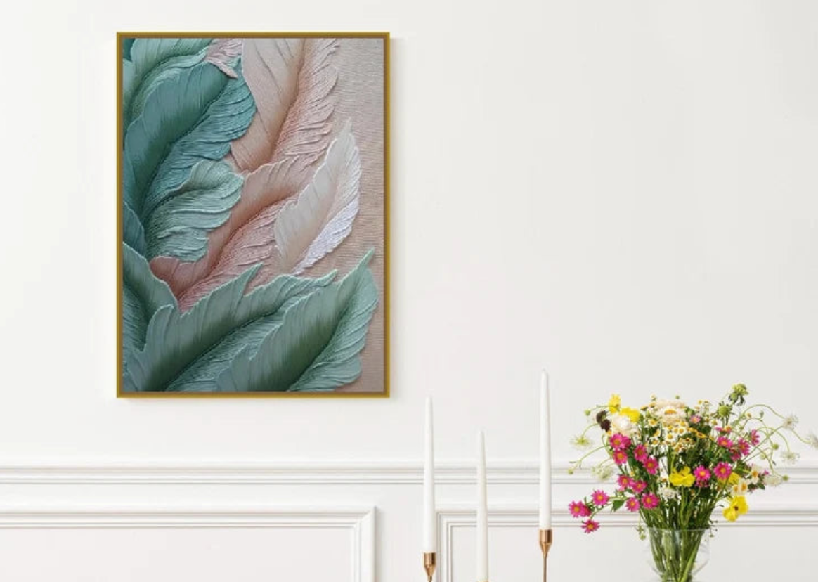 AWA - Colorful abstract Leafs 3D wall art