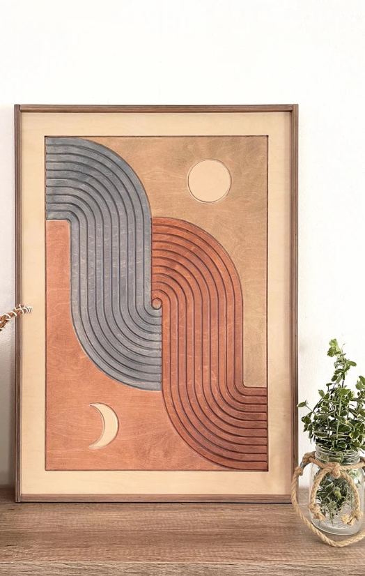 AWA - Day and night Sun and Moon Wall art
