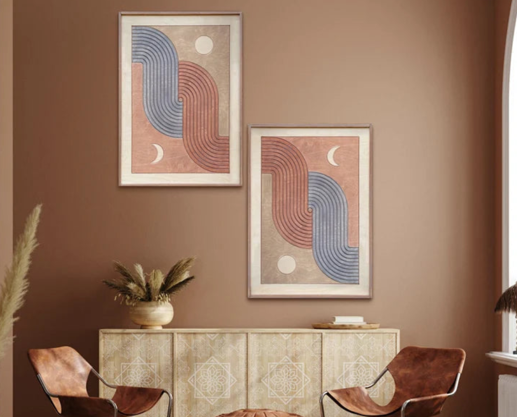 AWA - Day and night Sun and Moon Wall art