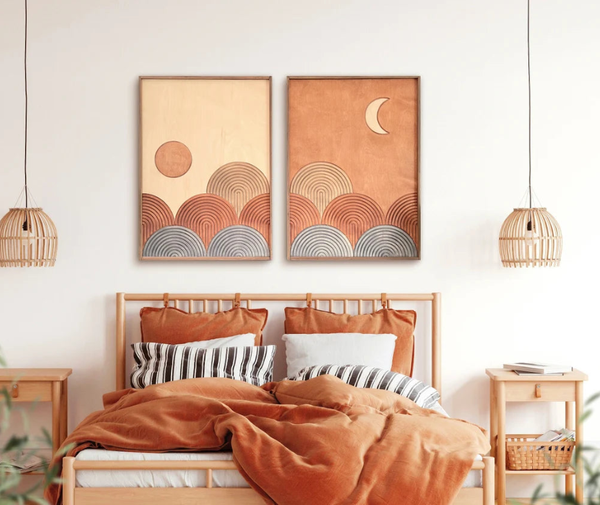 AWA - Sun and moon wall art (set of 2)