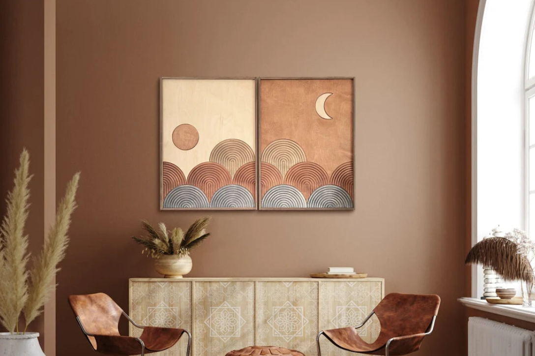 AWA - Sun and moon wall art (set of 2)