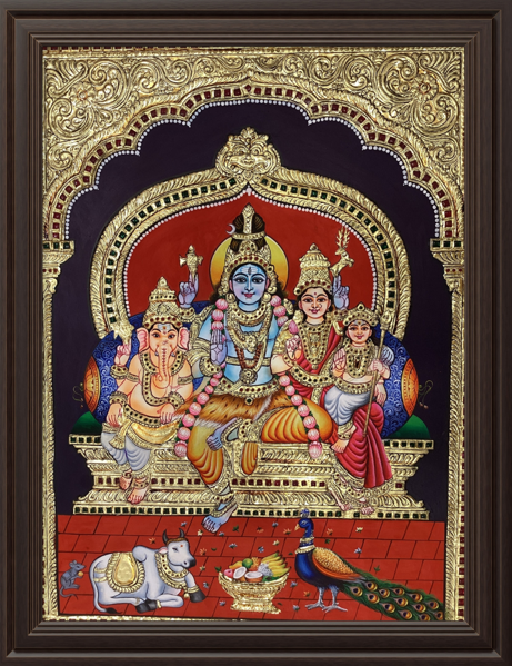 ATP Shiva Parvathi Flat Tanjore Paintings