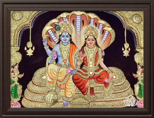 ATP Vishnu Flat Tanjore Painting
