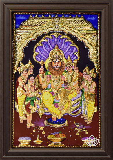 ATP Narasimha Swamy Flat Tanjore Painting