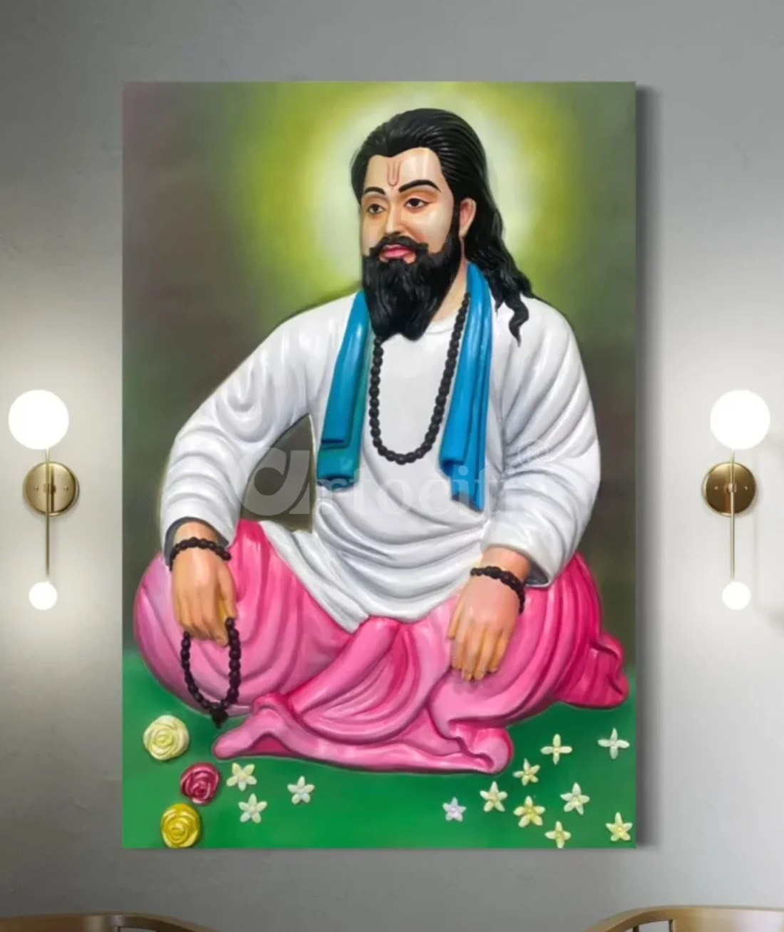 3X2 Feet Sant Guru Ravidas Ji Maharaj 3D Relief Mural Wall Art