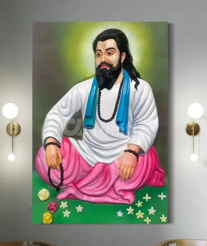 3X2 Feet Sant Guru Ravidas Ji Maharaj 3D Relief Mural Wall Art