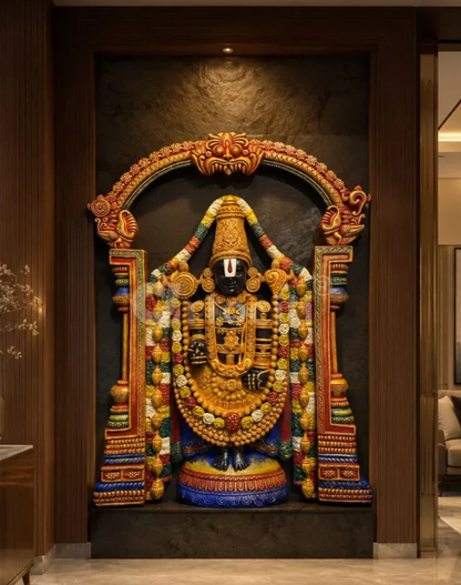 4X3 Feet Lord Balaji (Venkateswara) 3D Relief Mural Wall Art