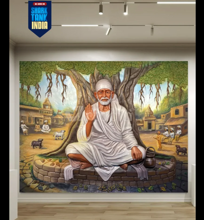 9X7 Feet Shirdi Sai Baba 3D Relief Mural Wall Art