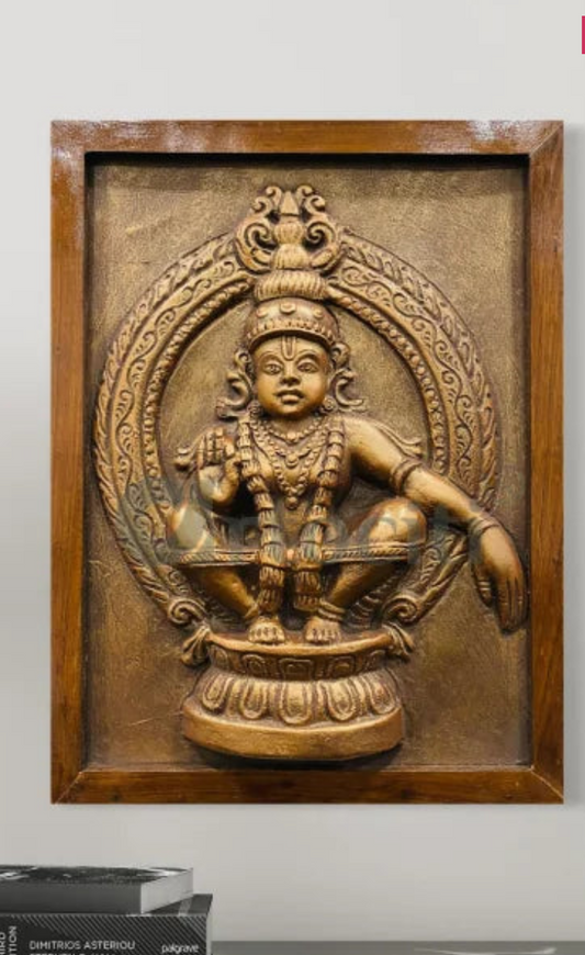 Lord Ayyappa 3D Relief Mural Wall Art 20x15 Inches