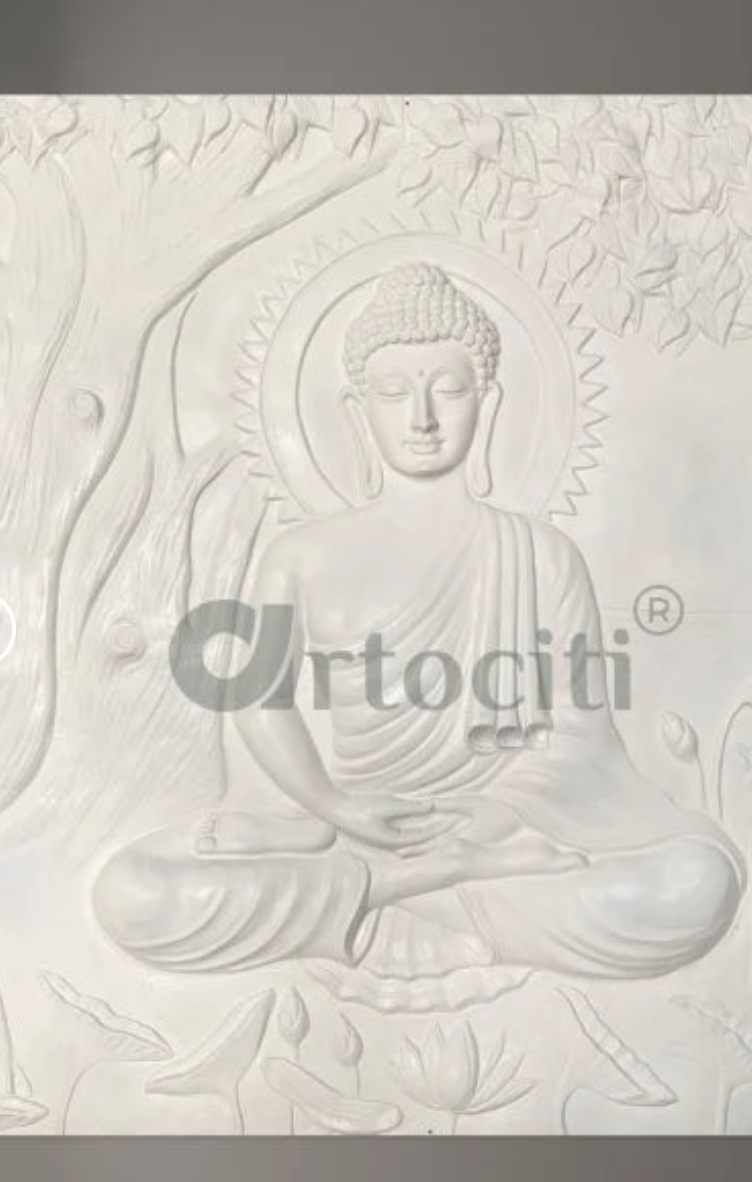 Buddha Under Tree 3D Relief Mural (4x3 & 6x6 Feet)