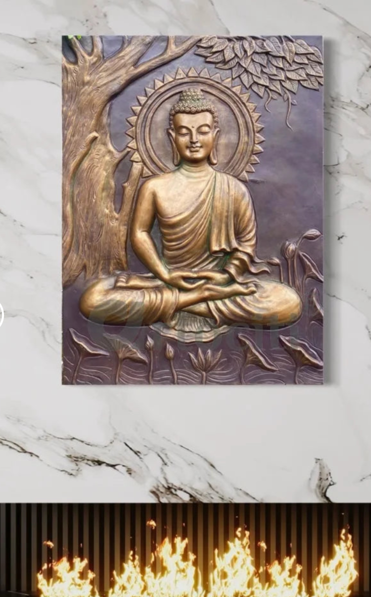 Buddha Under Tree 3D Relief Mural (4x3 & 6x6 Feet)