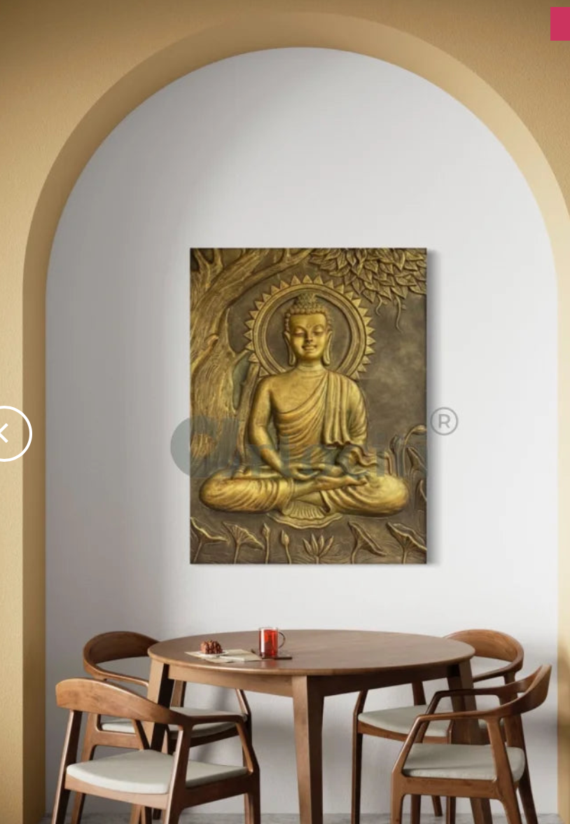 Buddha Under Tree 3D Relief Mural (4x3 & 6x6 Feet)