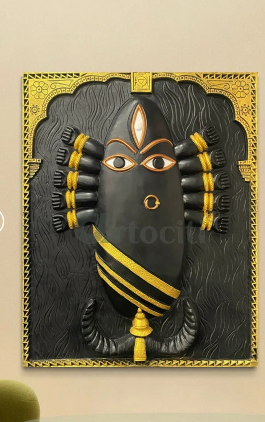 Linga Bhairavi 3D Relief Mural Wall Art