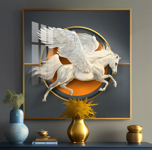 Flying Horse Business Success Premium Acrylic Square Wall Art