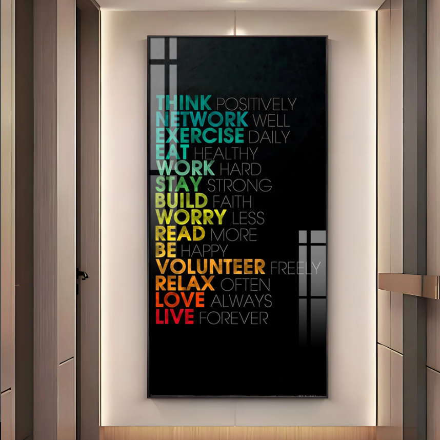 Think Positively Premium Acrylic Vertical Wall Art