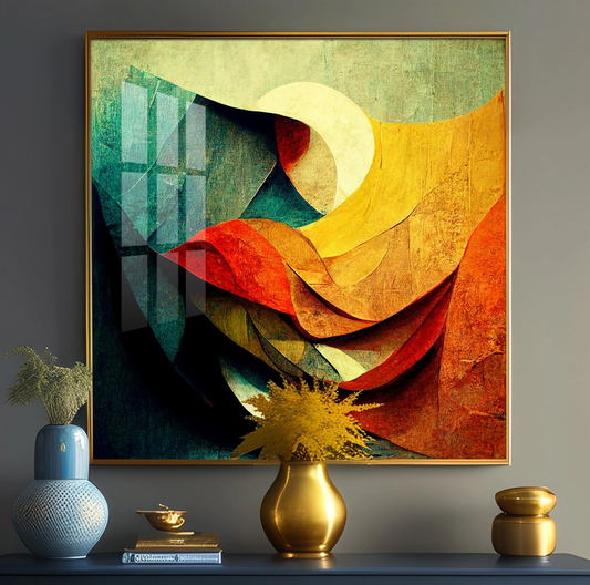 Abstract Contemporary Modern Watercolor Art Premium Acrylic Square Wall Art