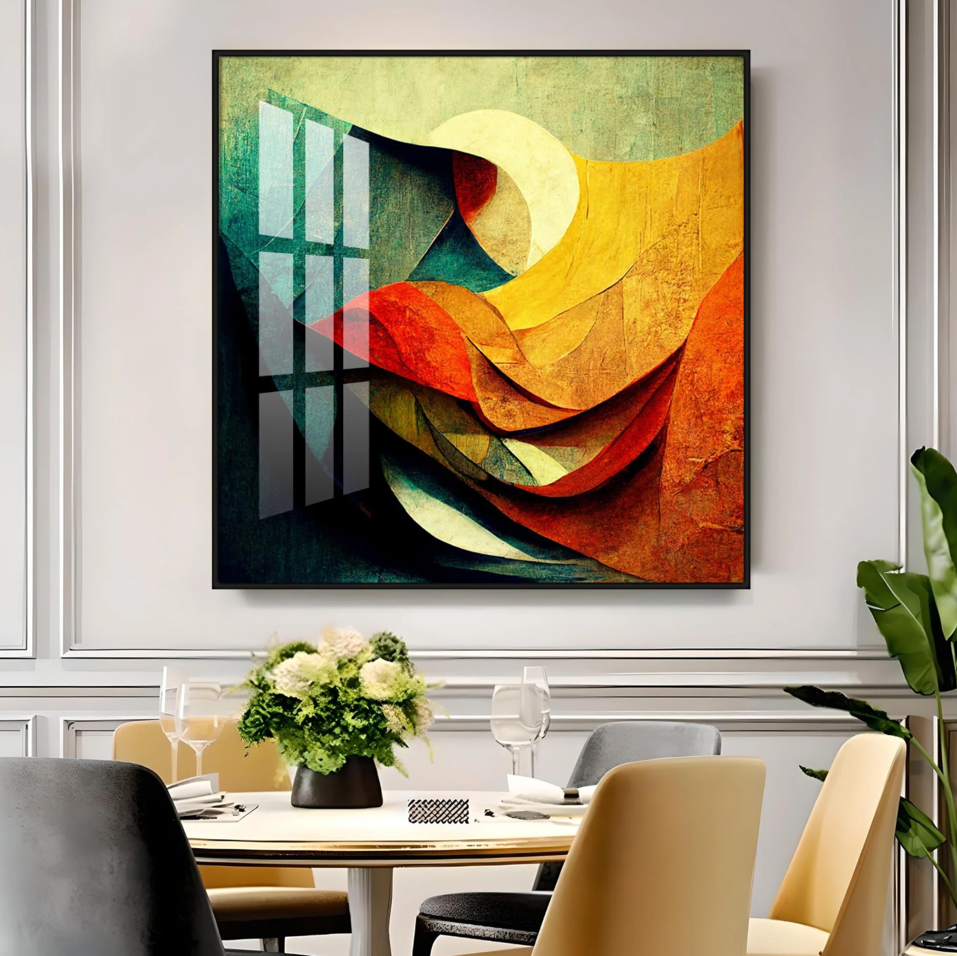 Abstract Contemporary Modern Watercolor Art Premium Acrylic Square Wall Art