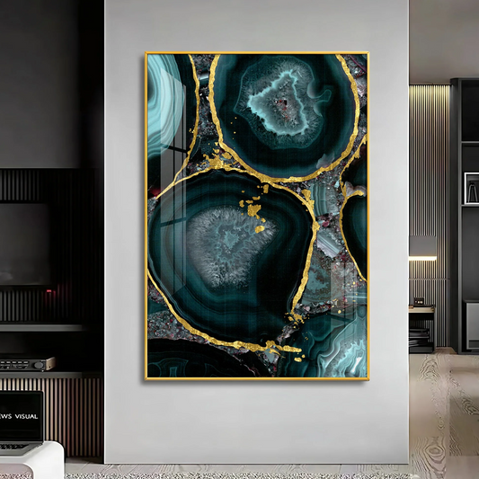 Abstract Art Agate Stone Premium Acrylic Vertical Wall Art