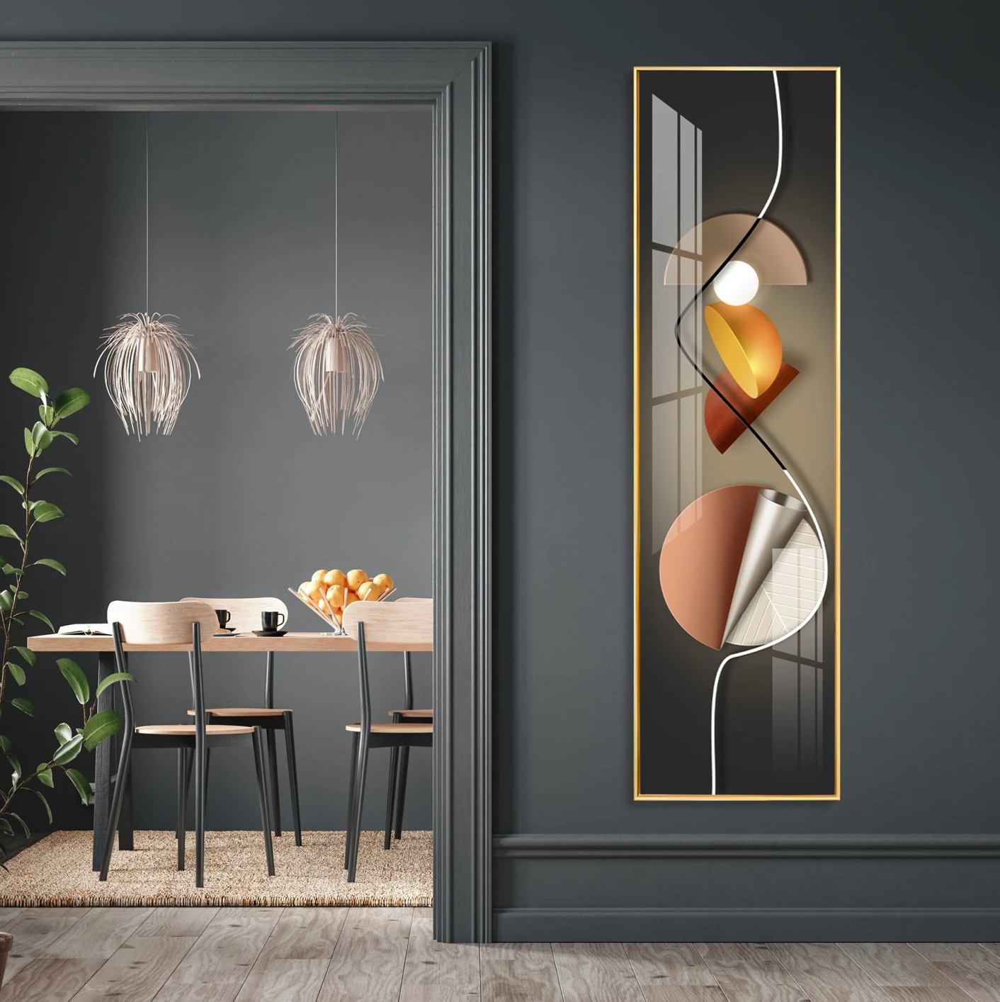 Abstract Geometrical Patterns Premium Acrylic Vertical Wall Art