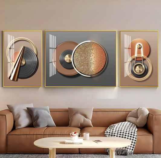 Abstract Geometry Premium Acrylic Wall Art (Set of 3)