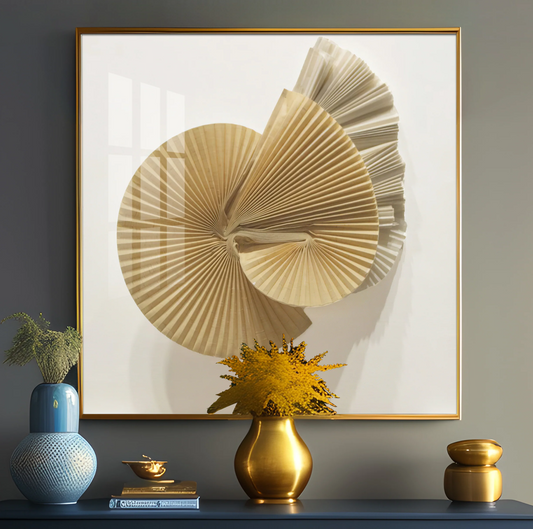 Beautiful Golden Formation Premium Acrylic Square Wall Art