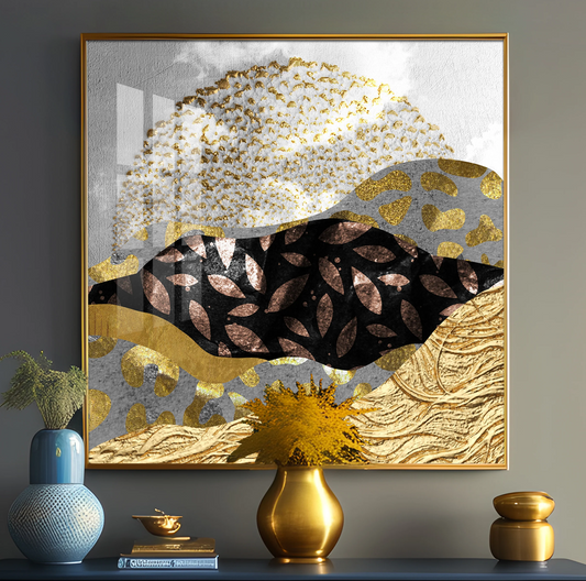 Metallic Mountains Premium Acrylic Square Wall Art