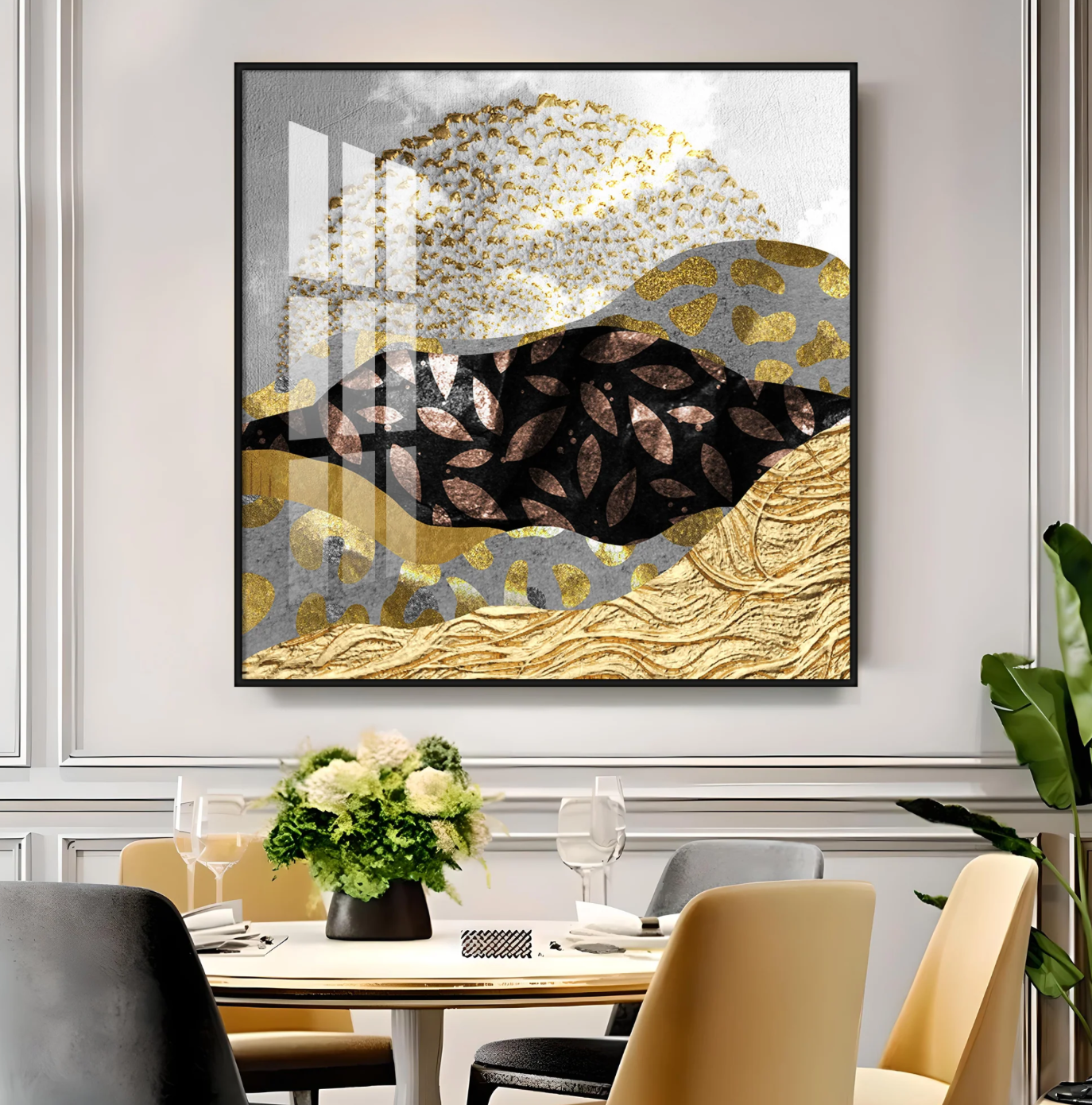 Metallic Mountains Premium Acrylic Square Wall Art