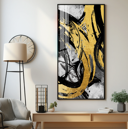Brush Art Premium Acrylic Vertical Wall Art