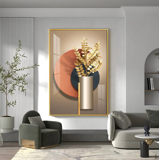 Floral Serenity Vase Premium Acrylic Vertical Wall Art