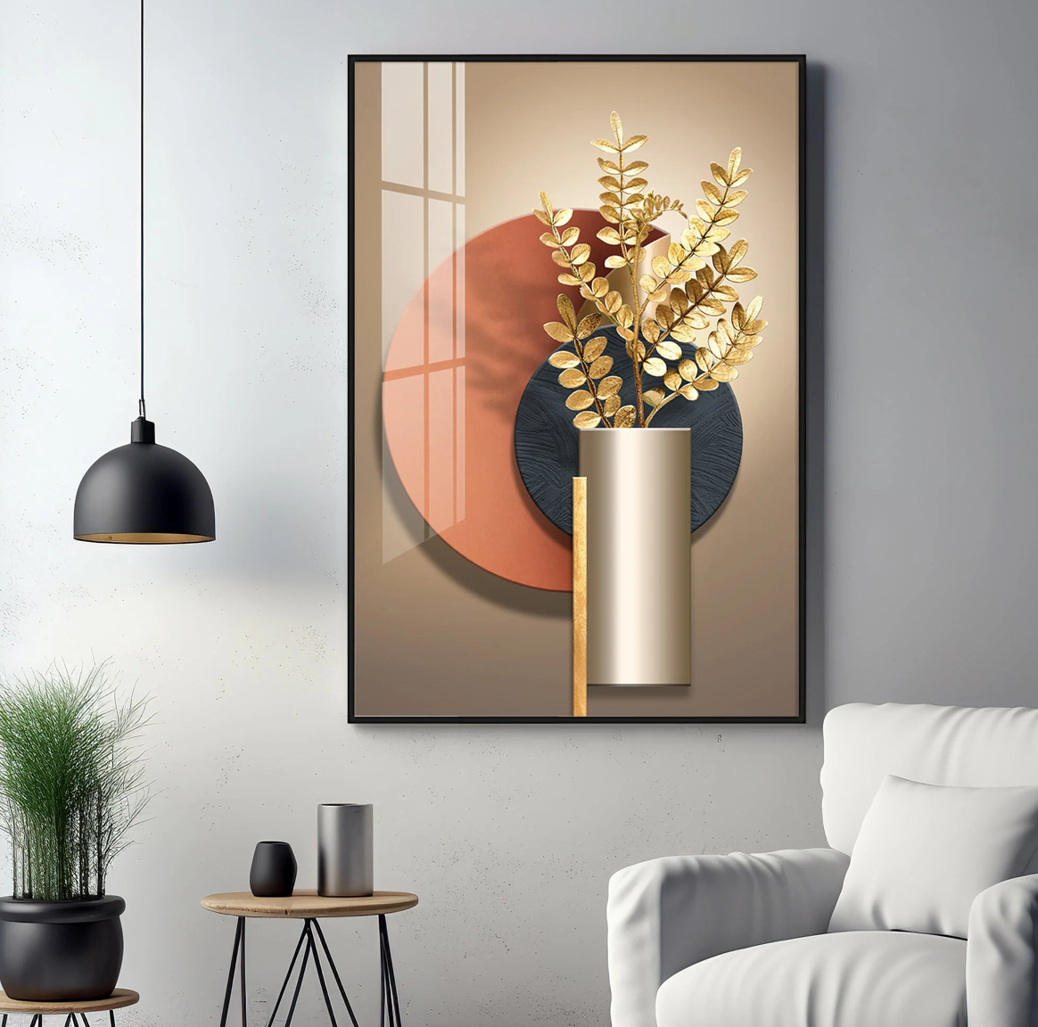 Floral Serenity Vase Premium Acrylic Vertical Wall Art