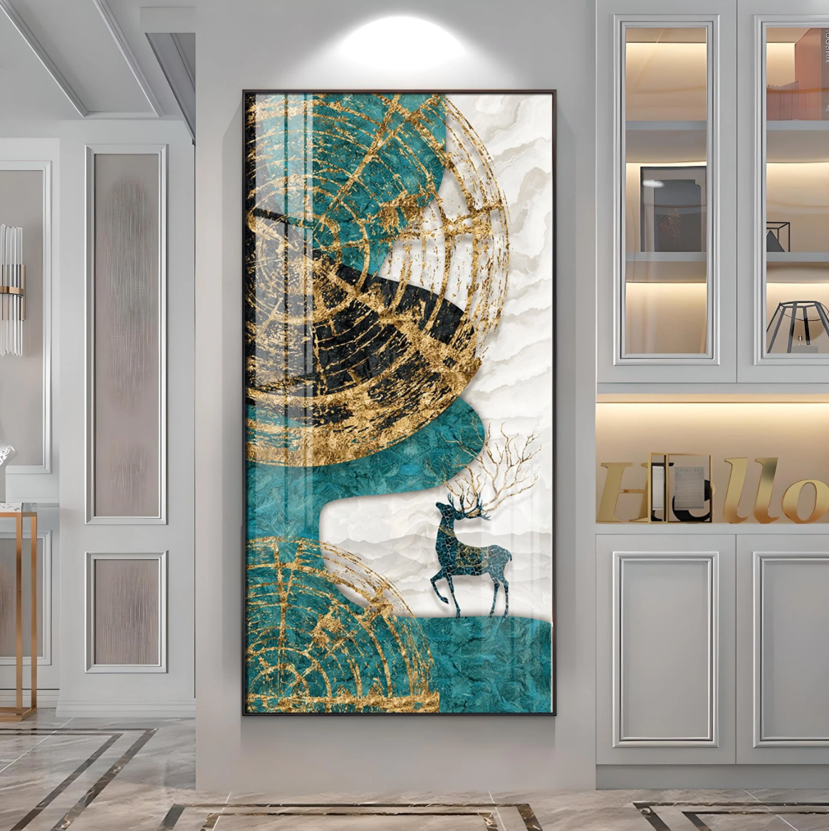 Modern Simple Creative Elk Premium Acrylic Vertical Wall Art