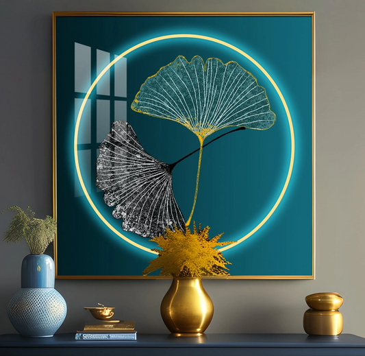 Ginkgo leaf Premium Acrylic Square Wall Art