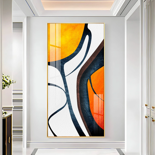 Orange Light Luxury Corridor Premium Acrylic Vertical Wall Art