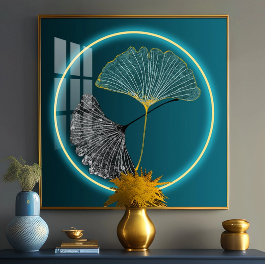 Ginkgo leaf Premium Acrylic Square Wall Art