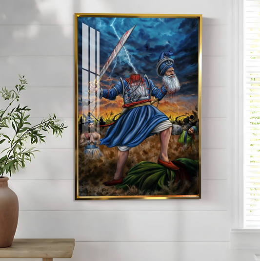 Baba Deep Singh Ji Premium Acrylic Vertical Wall Art