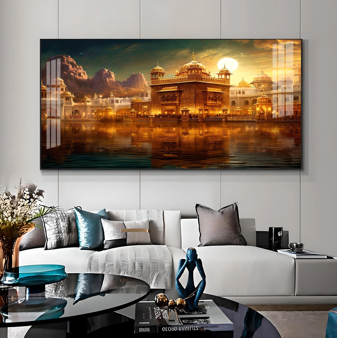 Golden Temple Premium Acrylic Horizontal Wall Art