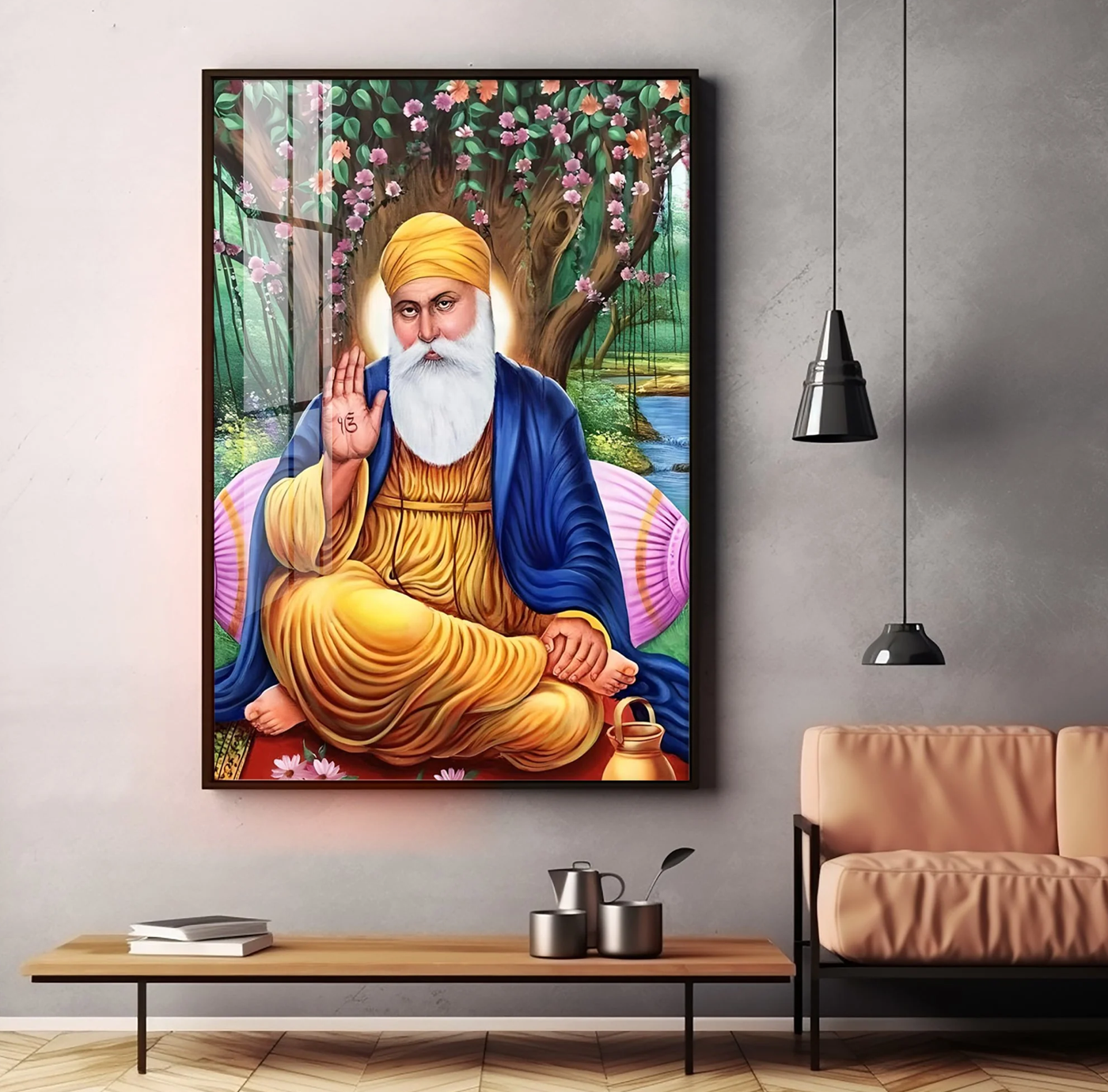 Meditative Guru Ji Premium Vertical Acrylic Wall Art
