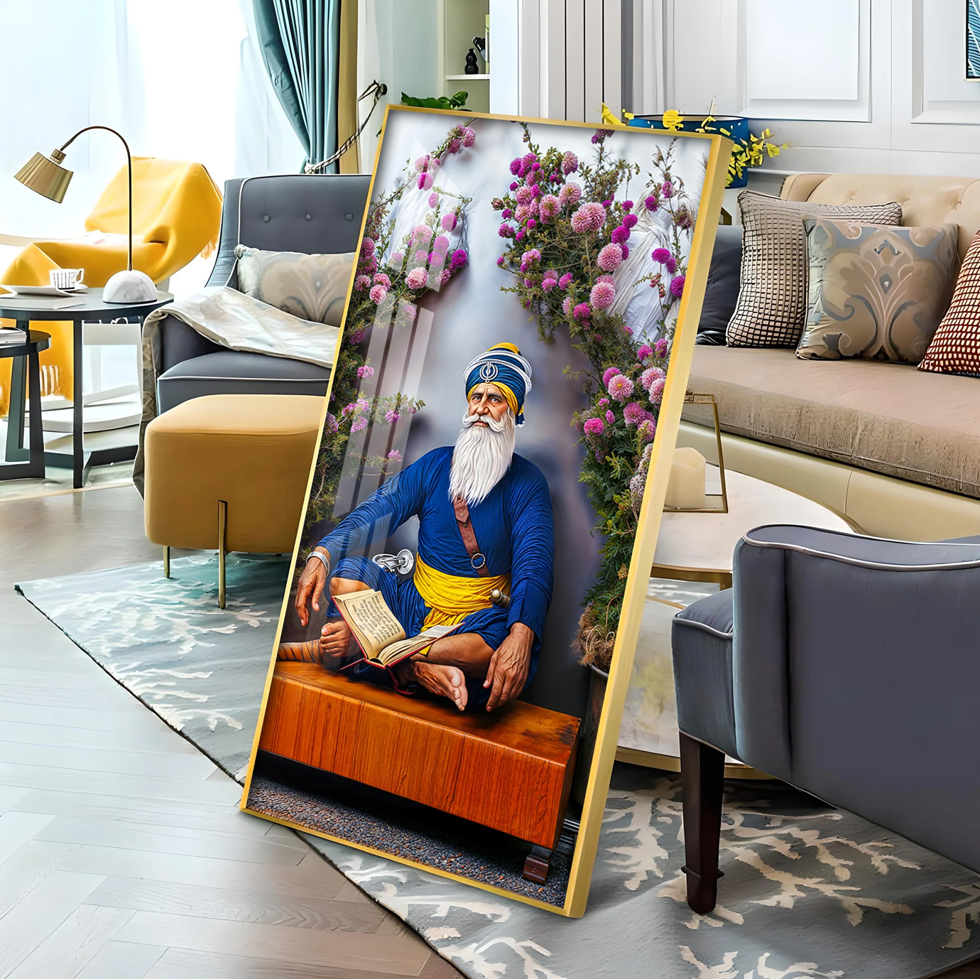 Baba Deep Singh ji Premium Acrylic Vertical Wall Art